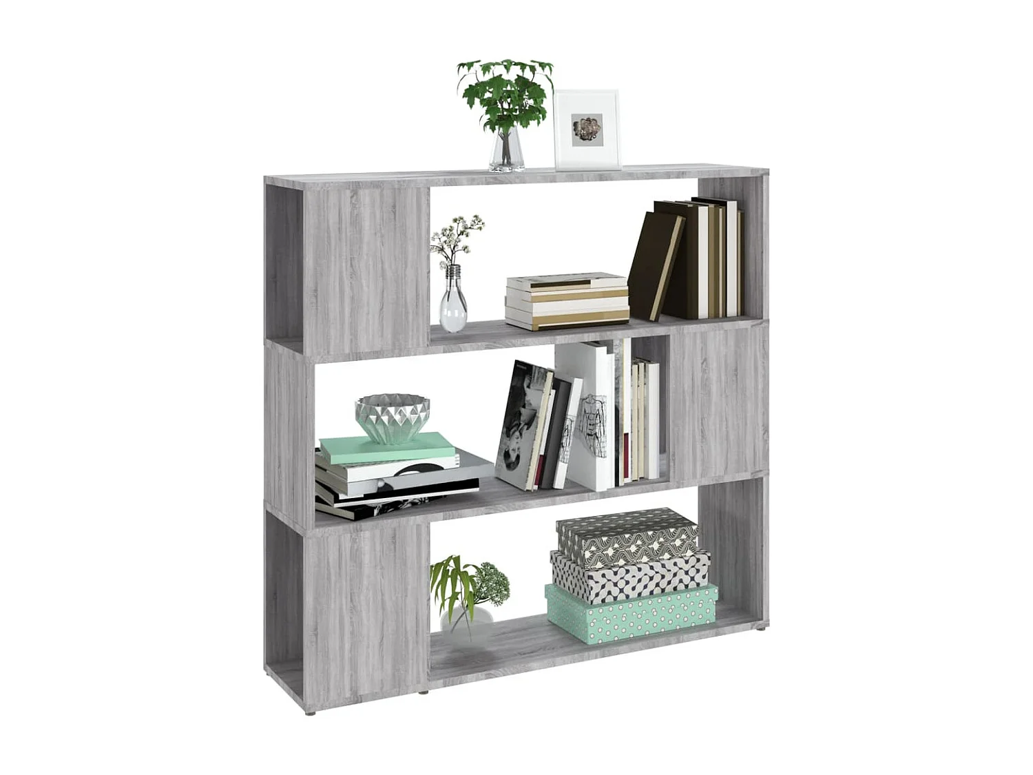 Bibliothèque/Séparateur de pièce Sonoma gris 100x24x94 cm