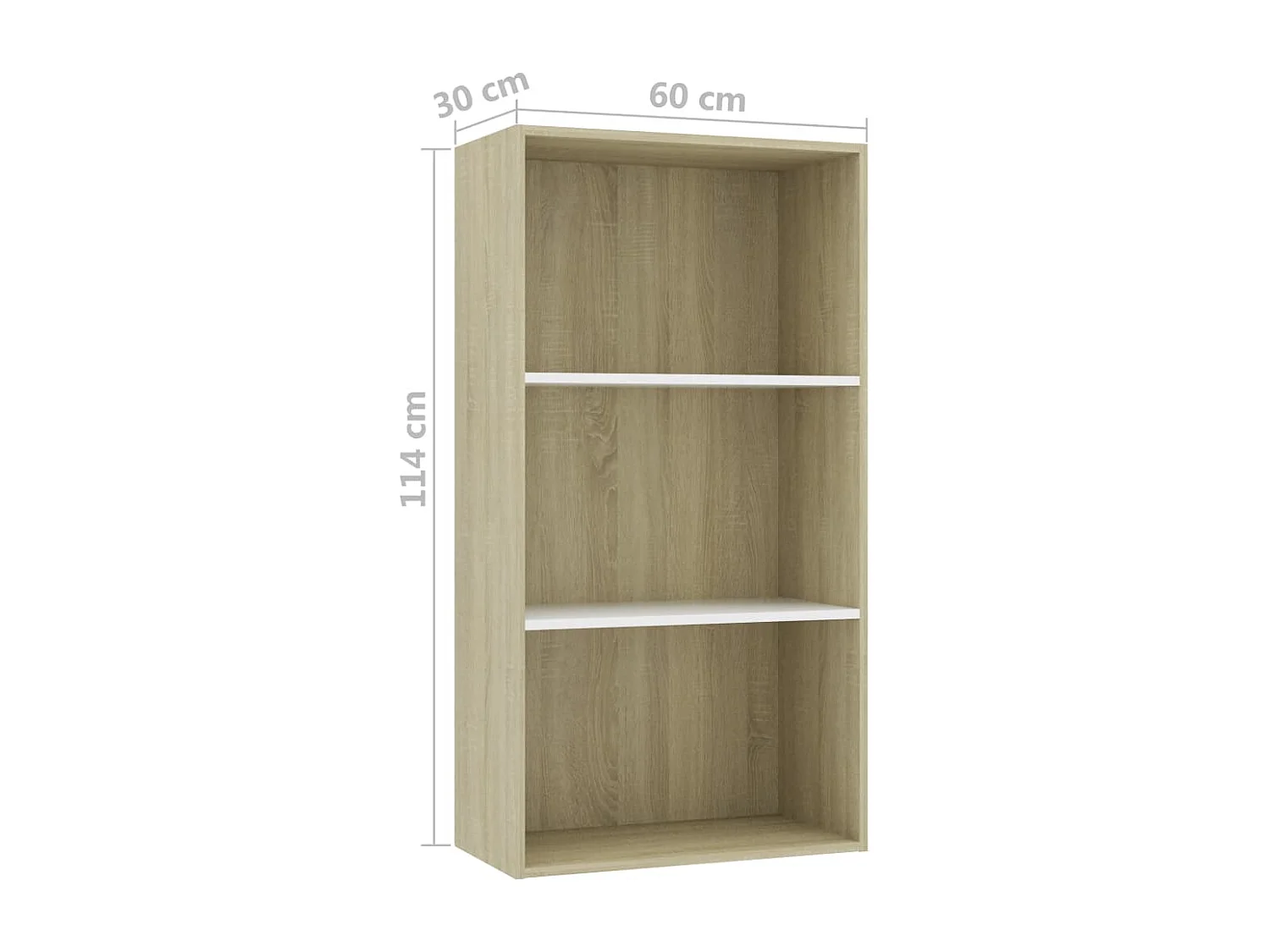 Libreria 2 Ripiani Grigio Cemento 80x30x76,5 Legno Multistrato