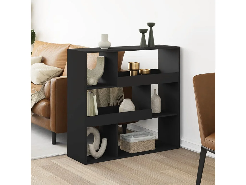 Raumteiler Schwarz 100x33x94,5 cm Holzwerkstoff