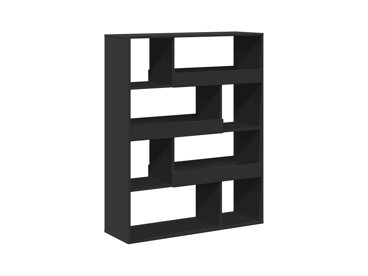 Boekenkast 100x33x125,5 cm bewerkt hout zwart