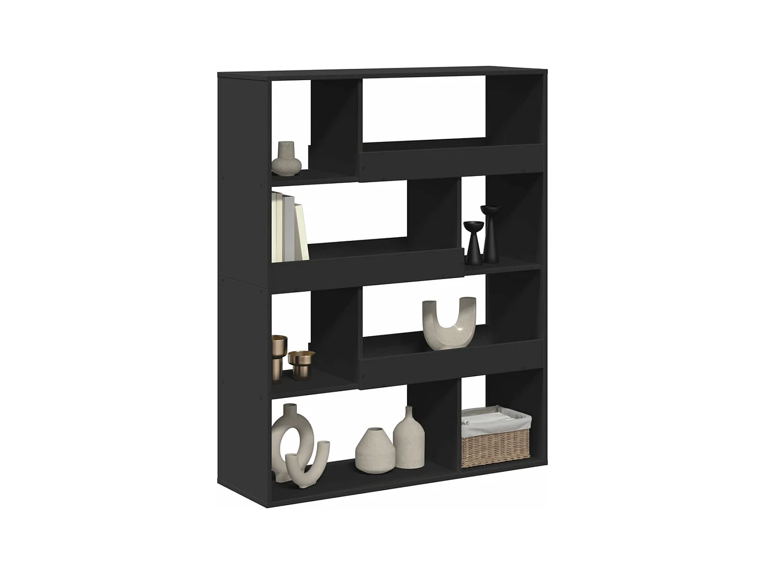 Boekenkast 100x33x125,5 cm bewerkt hout zwart