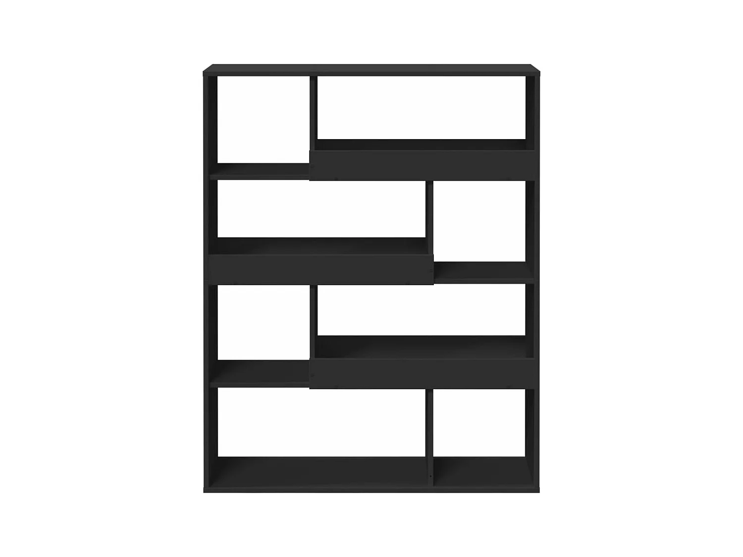 Boekenkast 100x33x125,5 cm bewerkt hout zwart