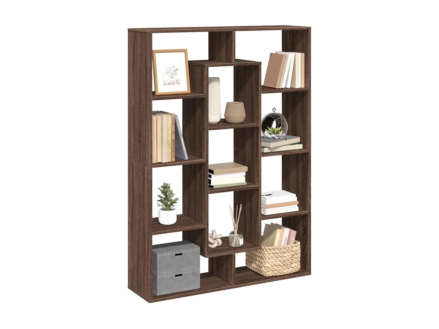 Libreria Rovere Marrone 102x29x143 cm in Legno Multistrato