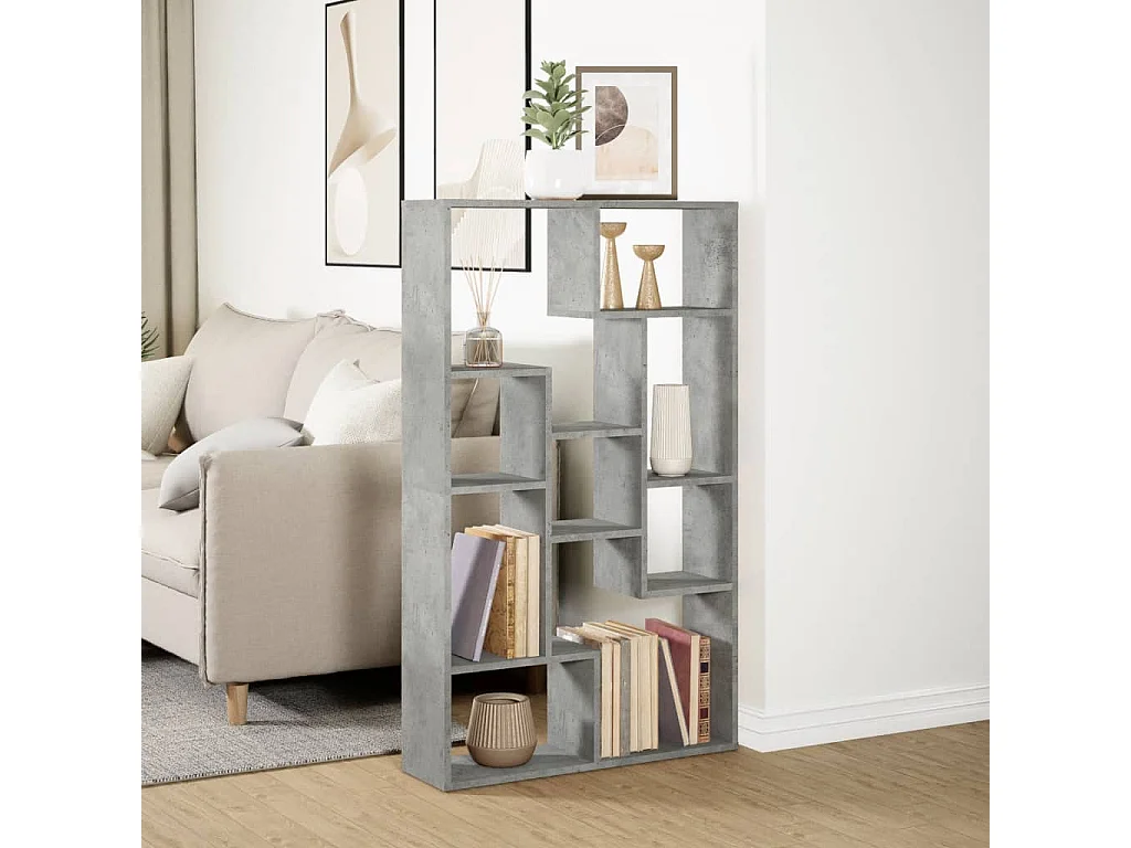 Estantería de madera de ingeniería gris hormigón 72x20x120 cm