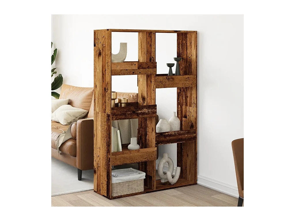 Kamerscherm 100x33x155,5 cm bewerkt hout oud houtkleurig