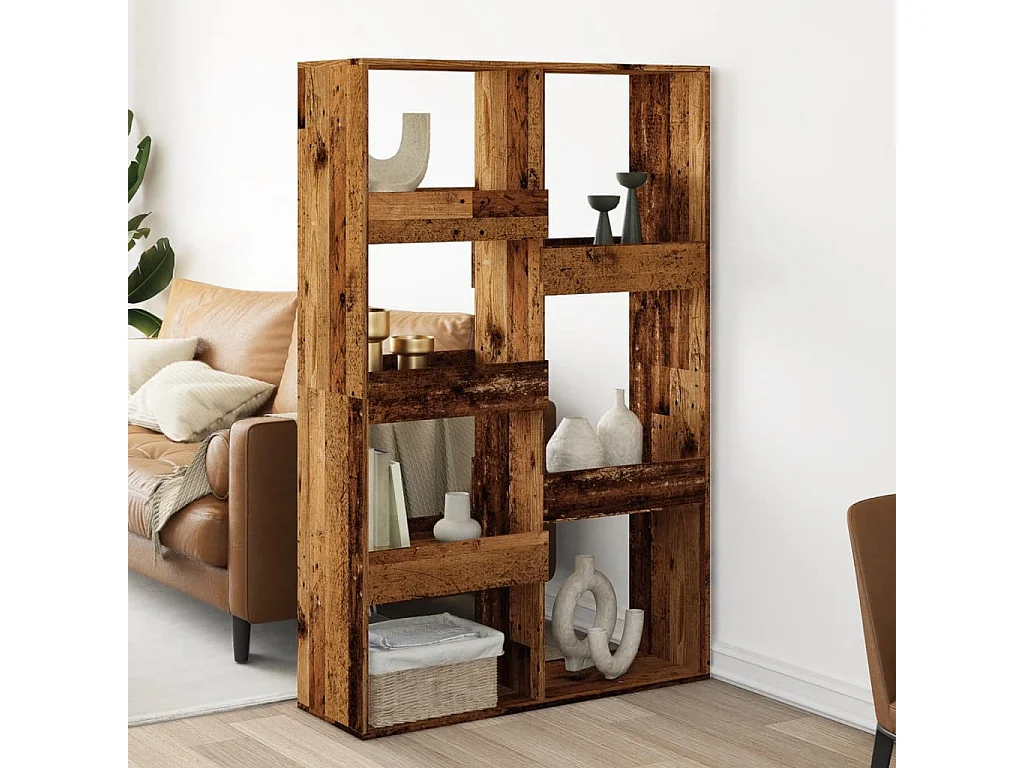 Kamerscherm 100x33x155,5 cm bewerkt hout oud houtkleurig