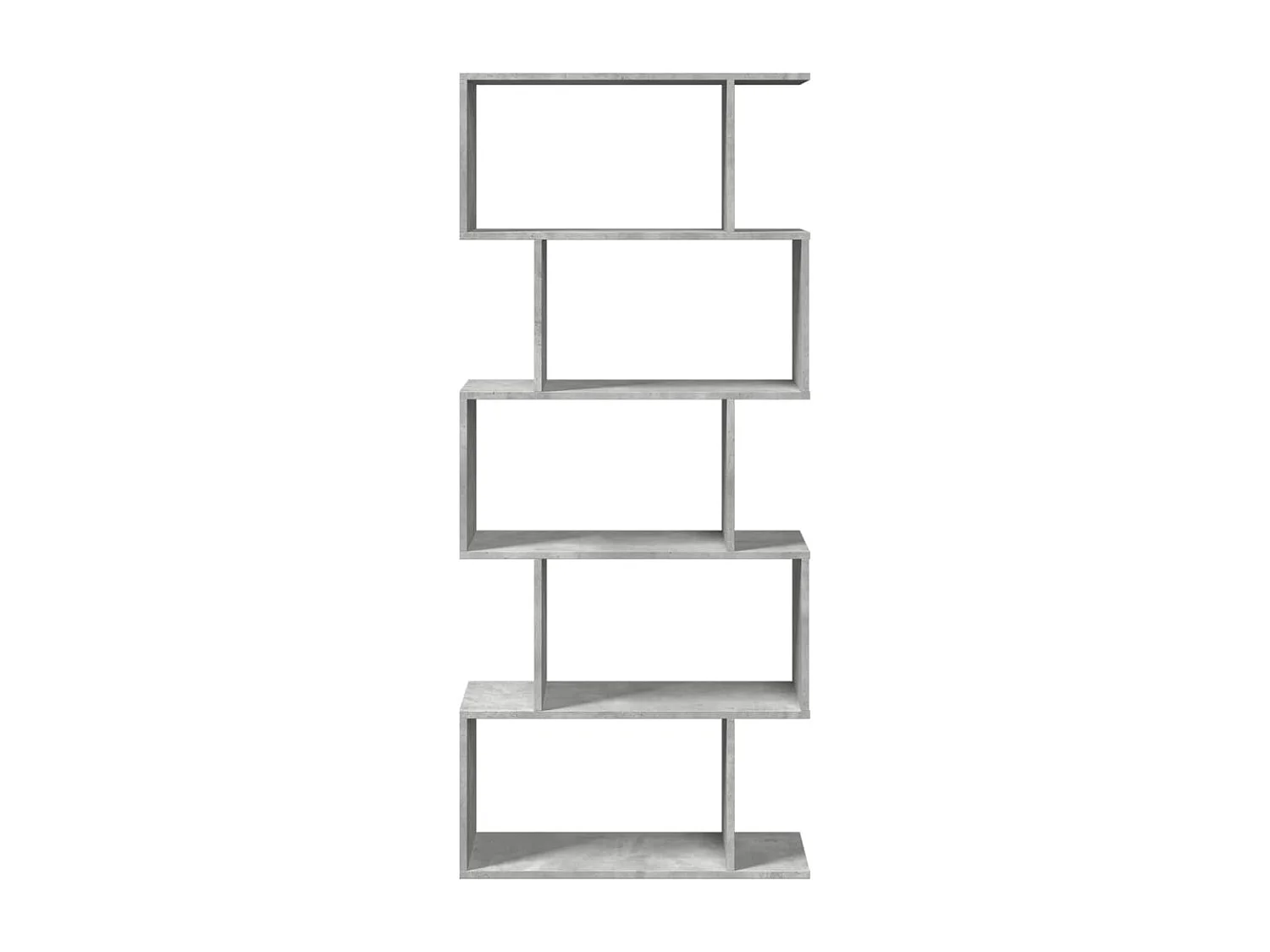 Étagère séparatrice de pièce à 5 niveaux gris béton 70x24x161cm