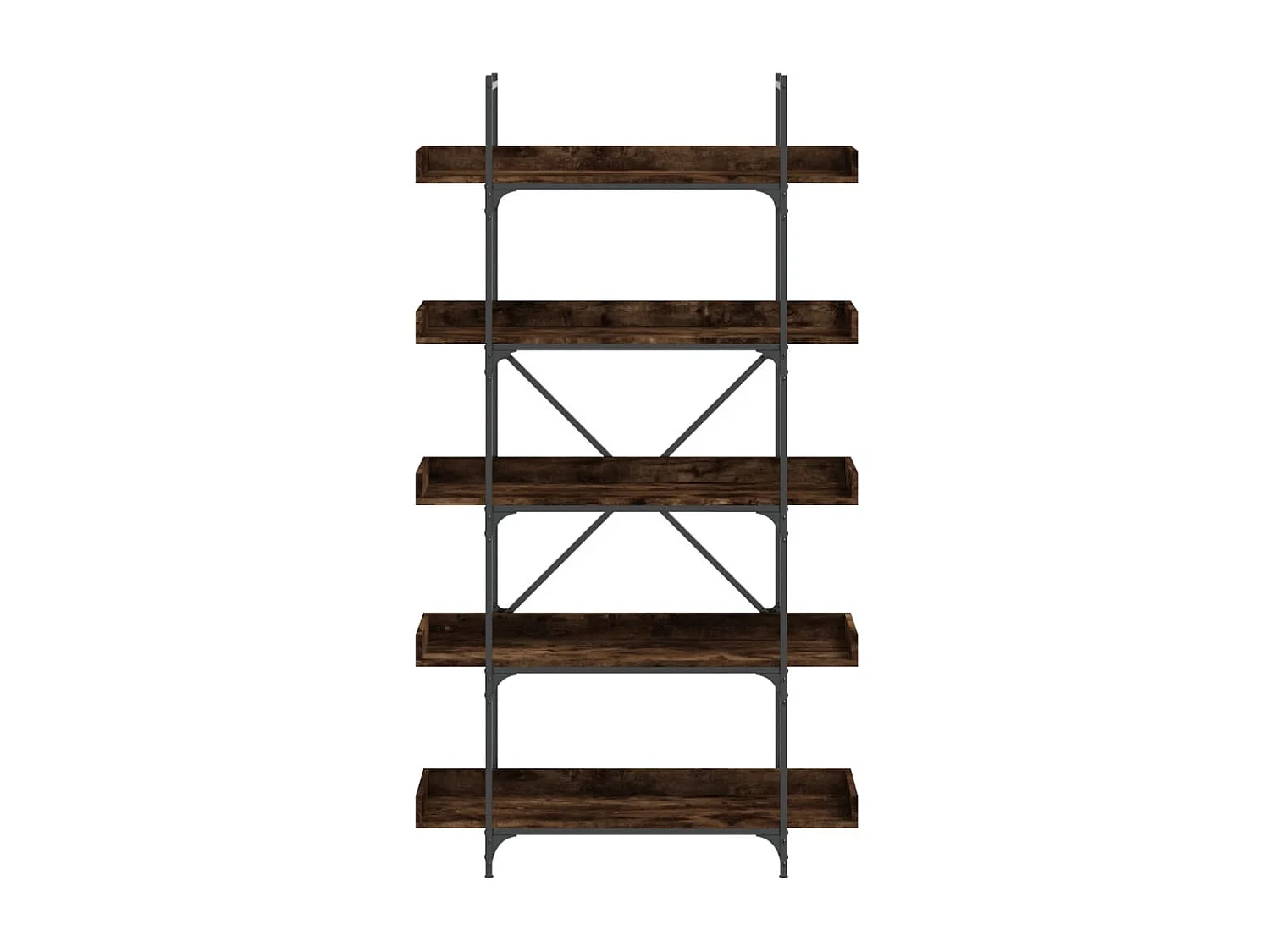 Bibliothèque 5 niveaux chêne fumé 100x33x180,5 cm