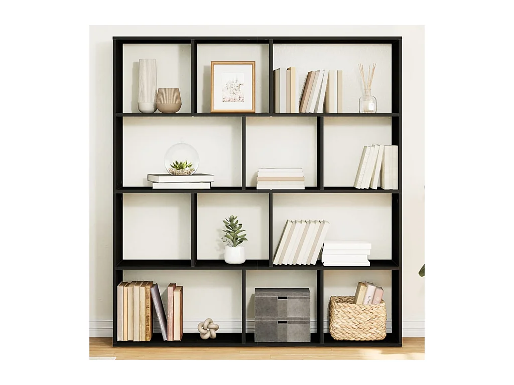 Boekenkast 132x29x141,5 cm bewerkt hout zwart