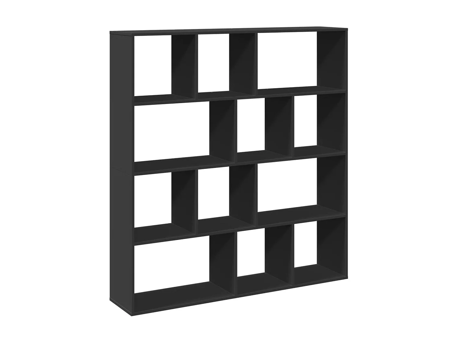 Bibliothèque noir 132x29x141,5 cm bois d'ingénierie