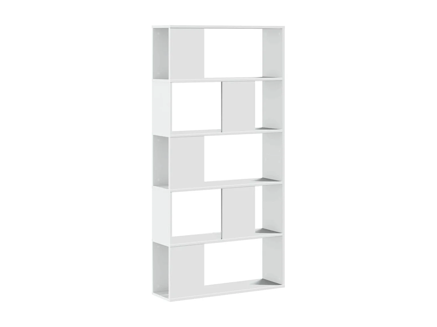 Bibliothèque 5 niveaux blanc 80,5x23,5x162,5 cm bois ingénierie