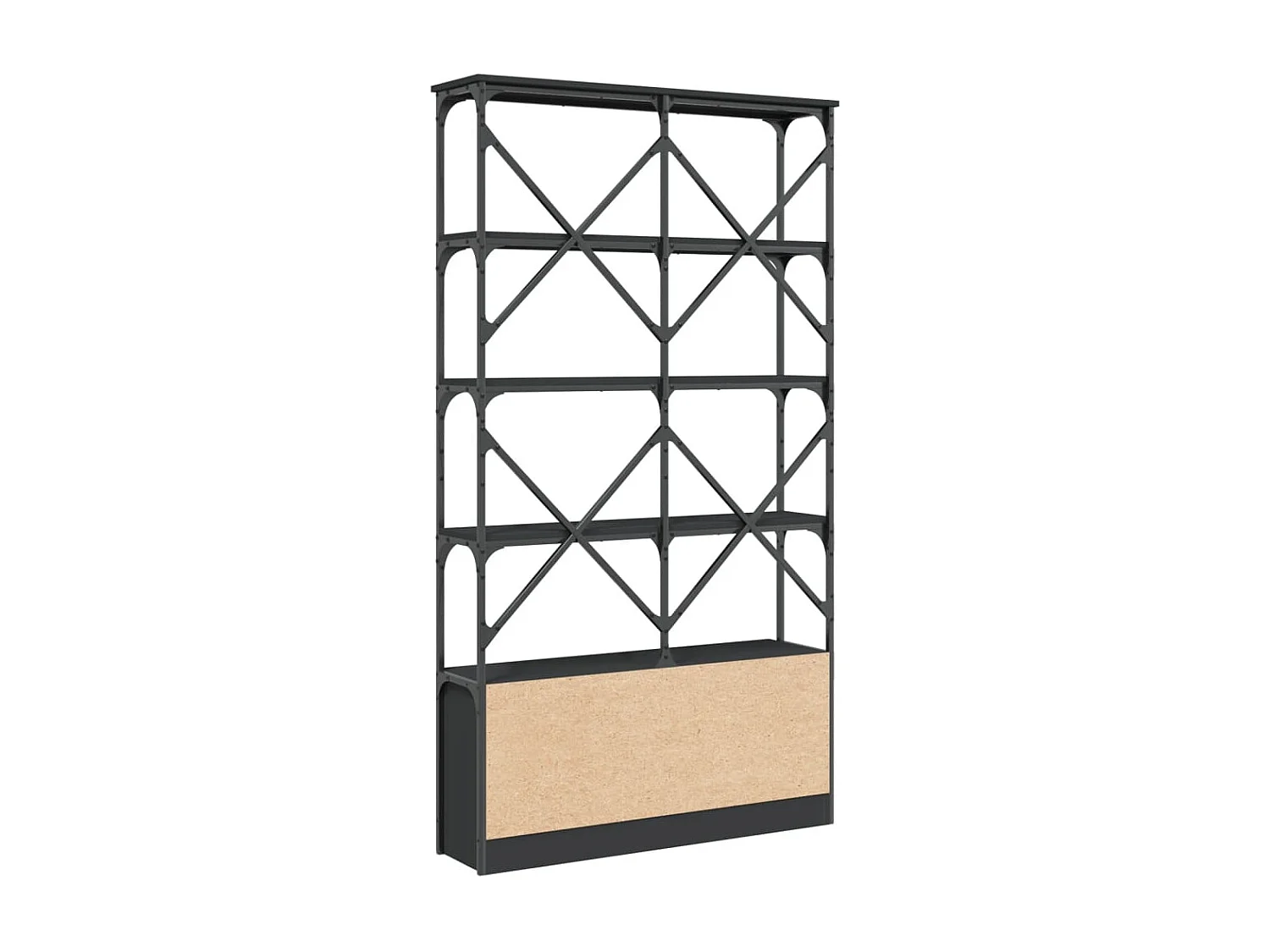 Bibliothèque chêne sonoma 79x30x180 cm bois ingénierie et métal