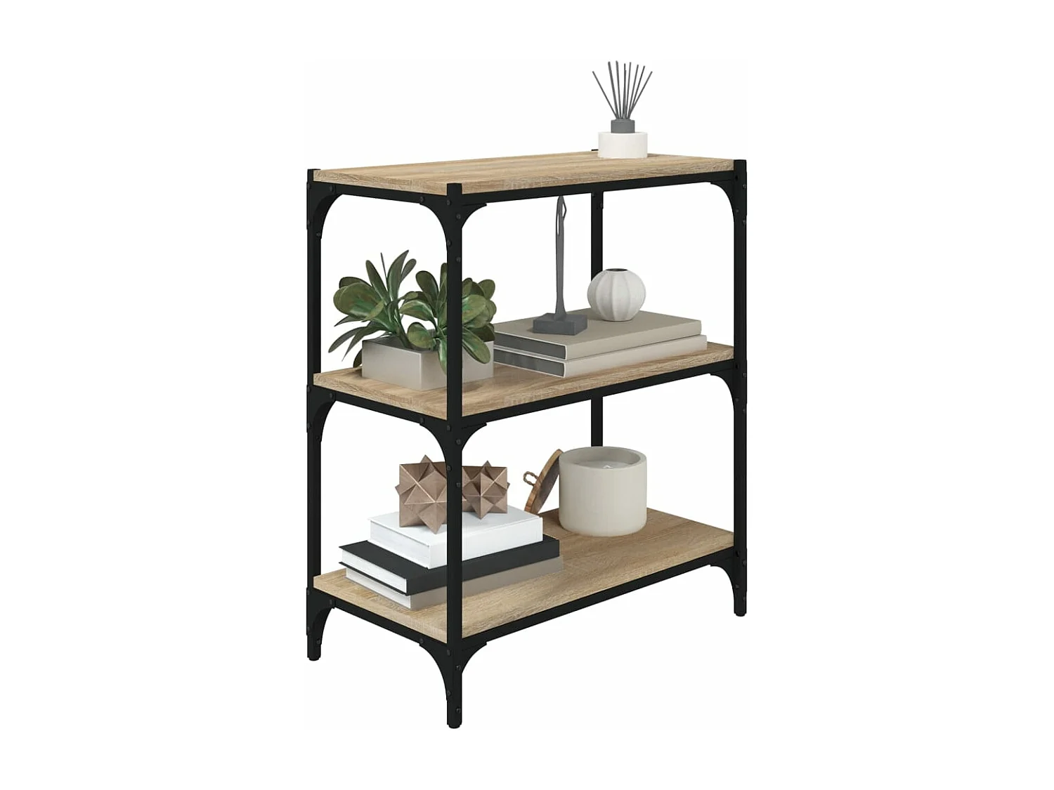 Bücherregal Sonoma-Eiche 60x33x70,5 cm Holzwerkstoff und Stahl