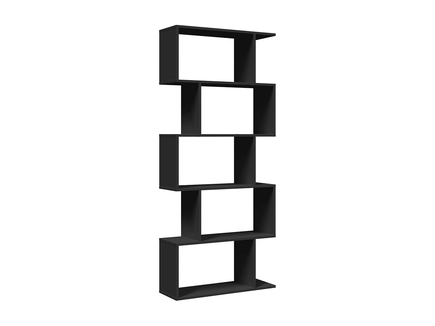 Étagère séparatrice de pièce à 5 niveaux noir 70x24x161 cm