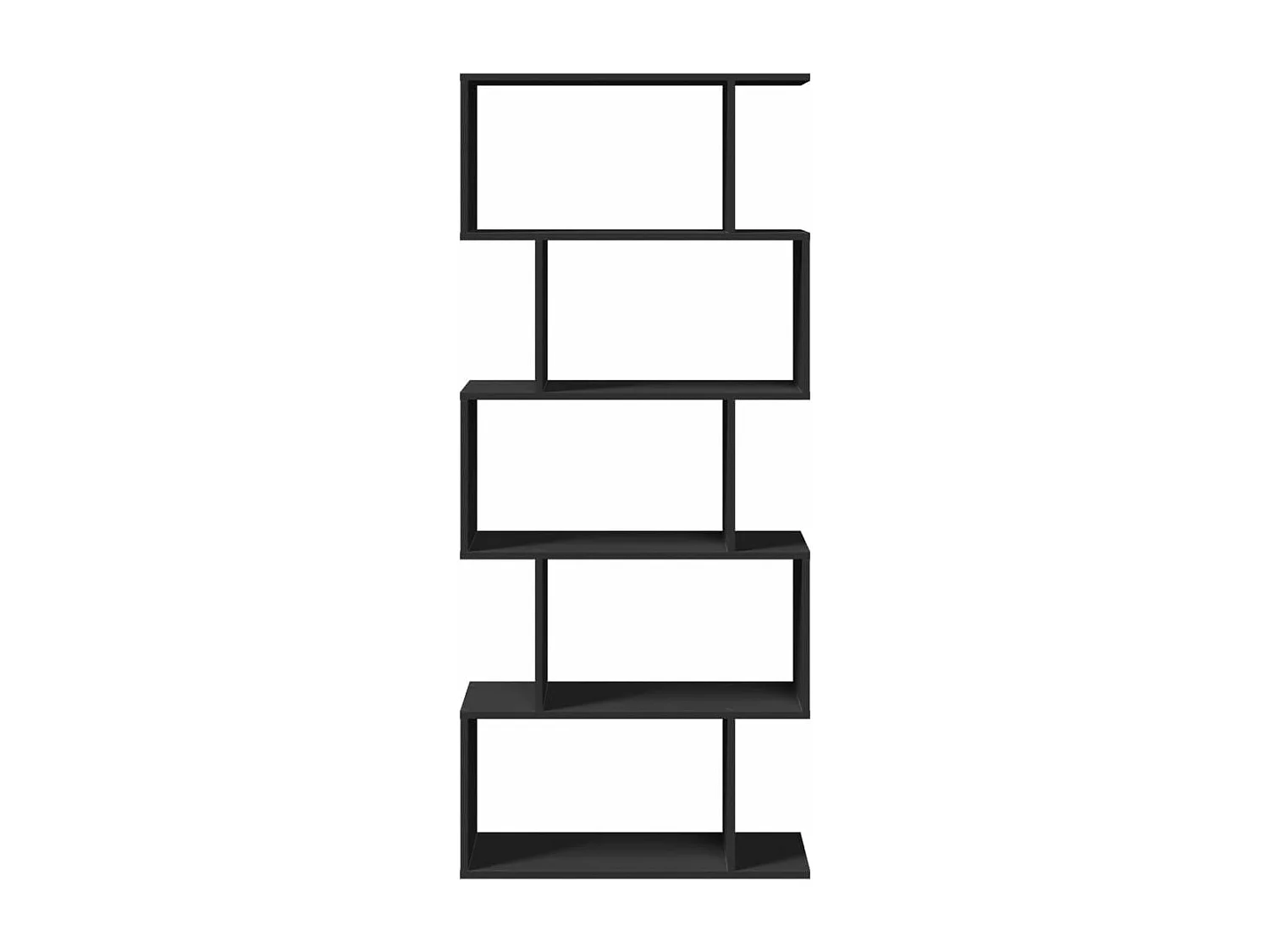 Étagère séparatrice de pièce à 5 niveaux noir 70x24x161 cm