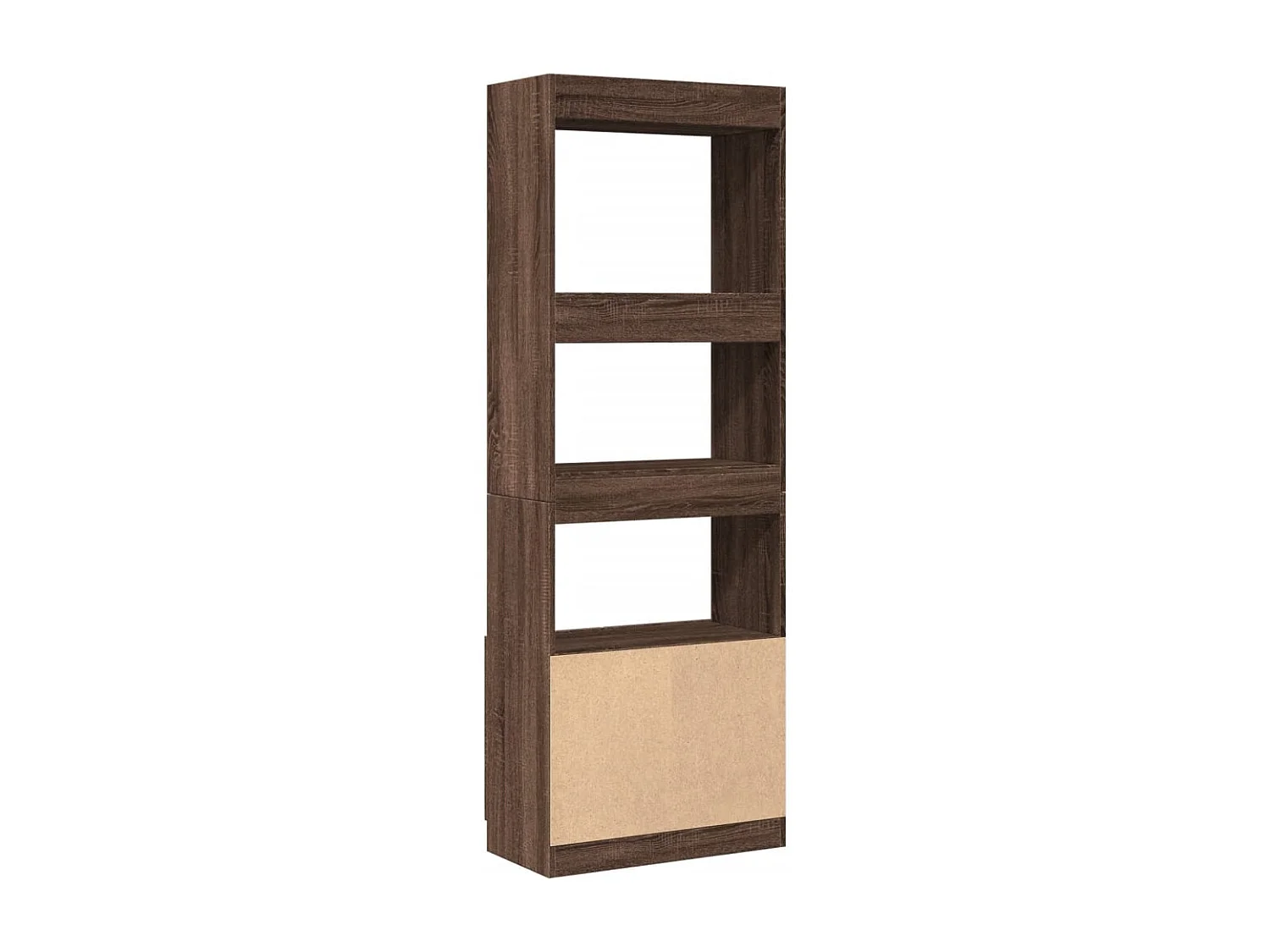 Buffet haut 63x33x180 cm chêne fumé bois d'ingénierie