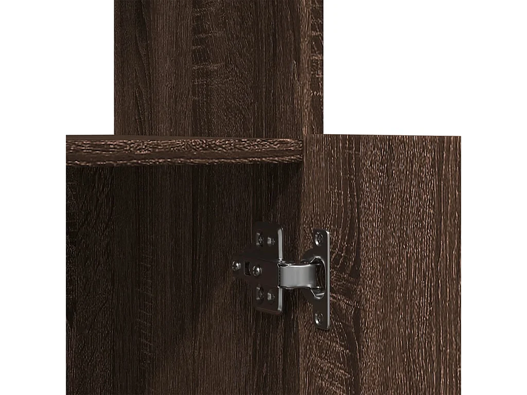 Buffet haut 63x33x180 cm chêne fumé bois d'ingénierie