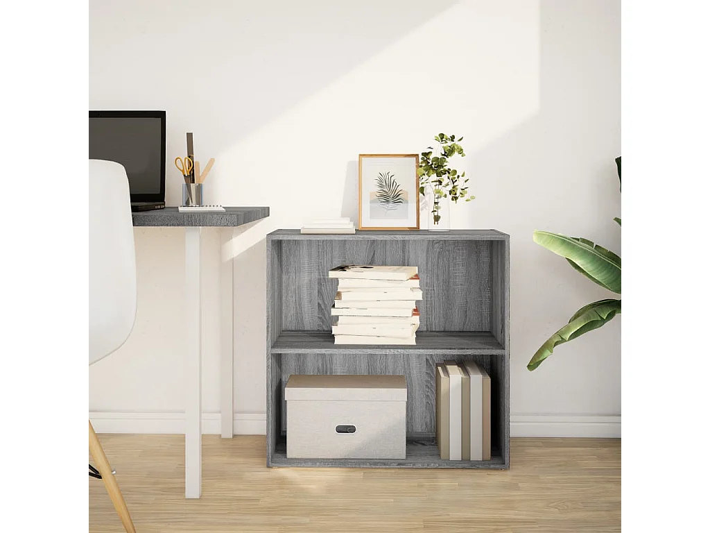 Libreria Grigio Sonoma 80x30x77 cm in Legno Multistrato
