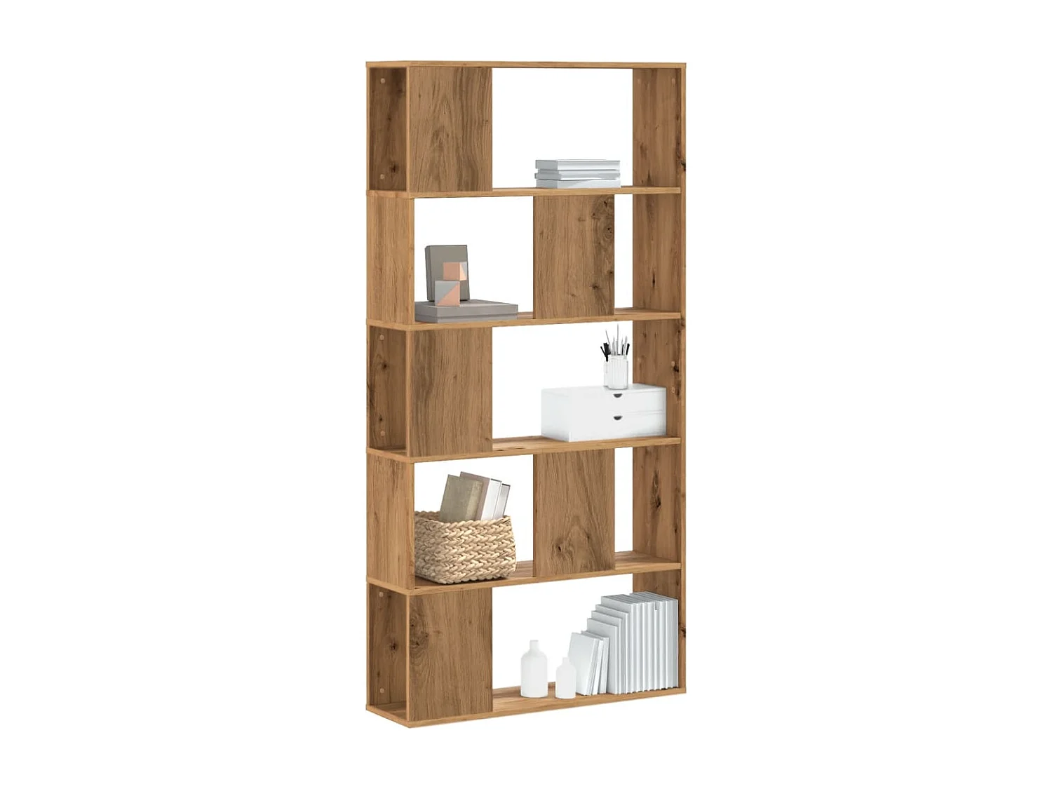 Estante c/ 5 prateleiras derivados madeira carvalho artisiano