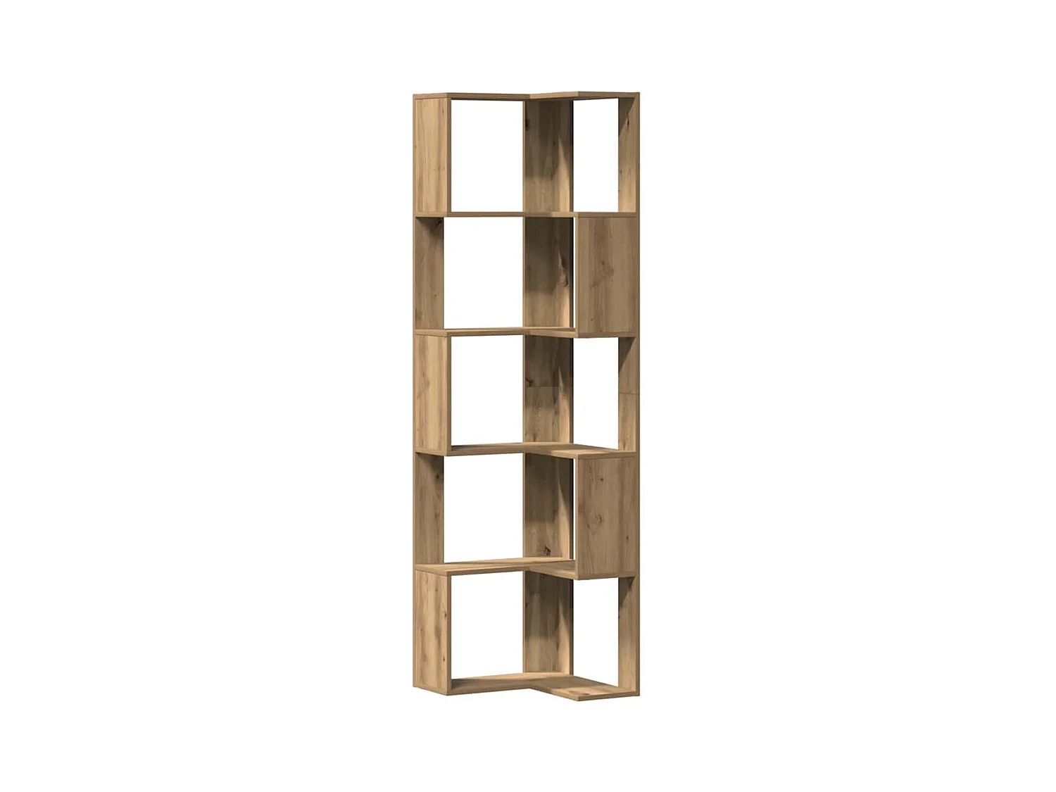 Bibliothèque d'angle 5 niveaux chêne artisanal bois ingénierie