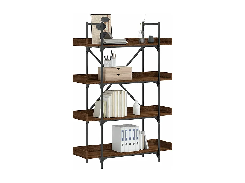 Bibliothèque 4 niveaux chêne marron 100x33x145,5 cm