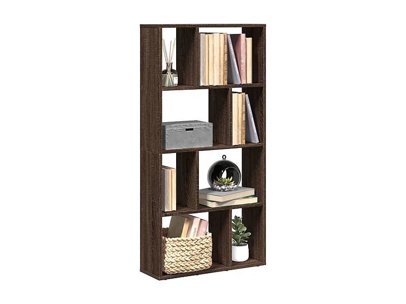 Boekenkast 60x20x120 cm bewerkt hout bruin eikenkleurig