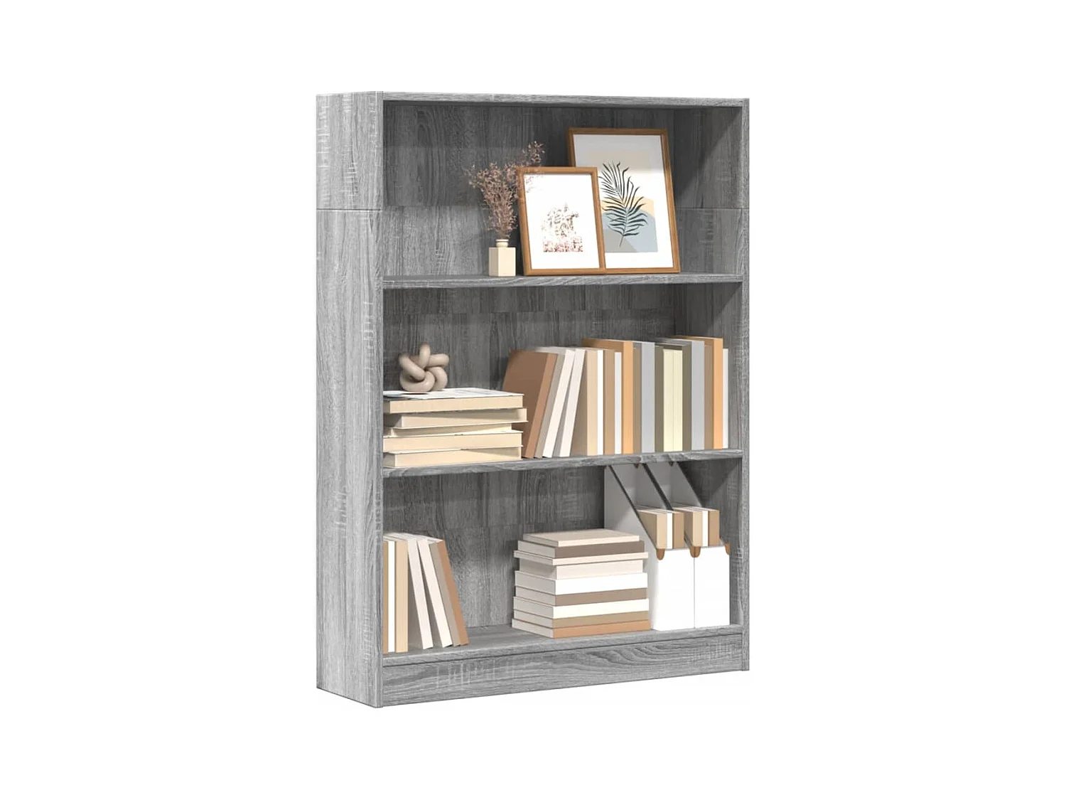 Bibliothèque sonoma gris 80x24x109 cm bois d'ingénierie