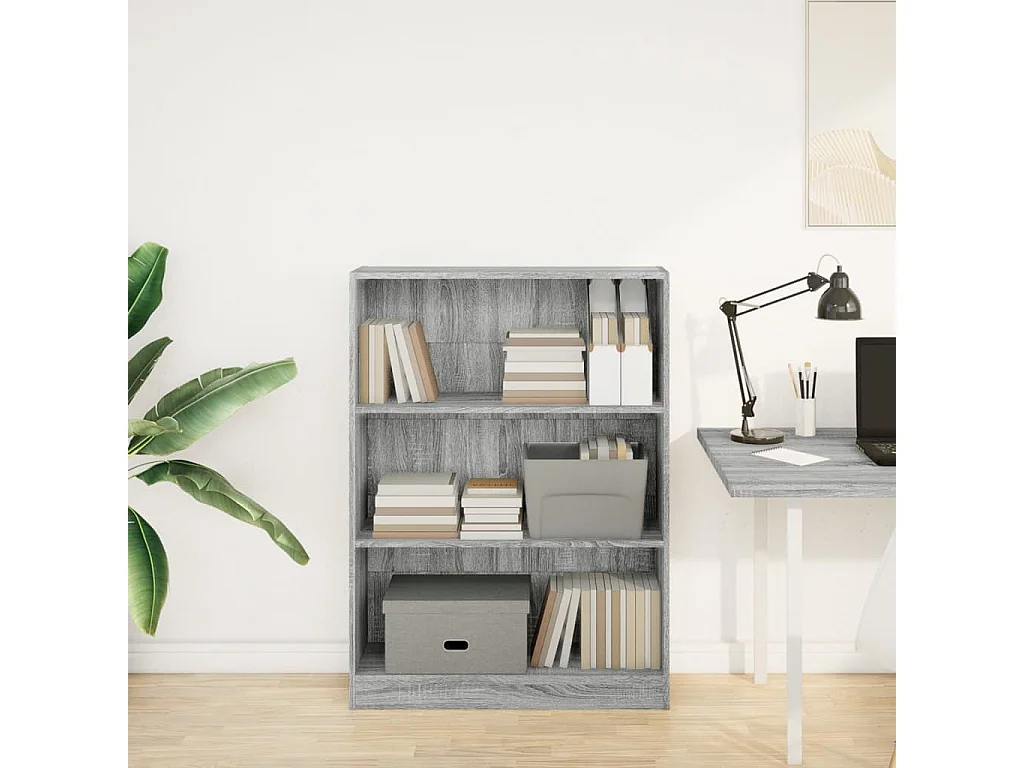 Bibliothèque sonoma gris 80x24x109 cm bois d'ingénierie