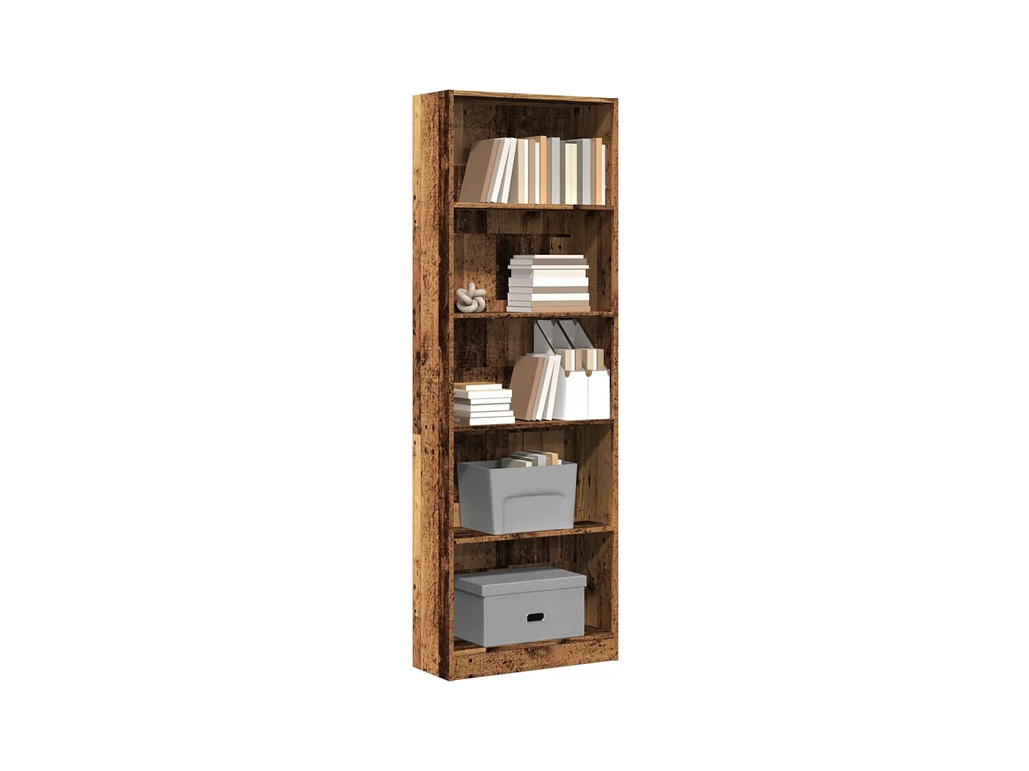 Libreria Legno Antico 60x24x176 cm in Legno Multistrato