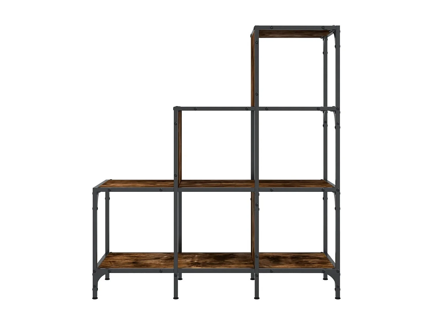 Bibliothèque chêne fumé 92x30x102 cm bois d'ingénierie et métal