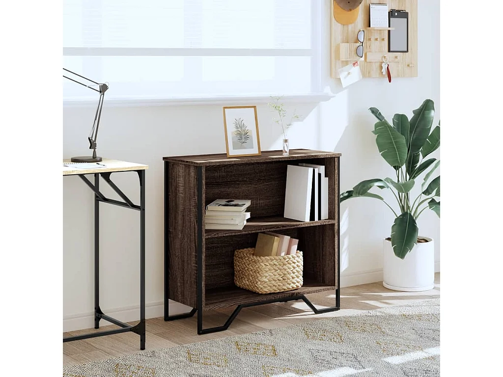 Bibliothèque chêne marron 80x31x74,5 cm bois d'ingénierie