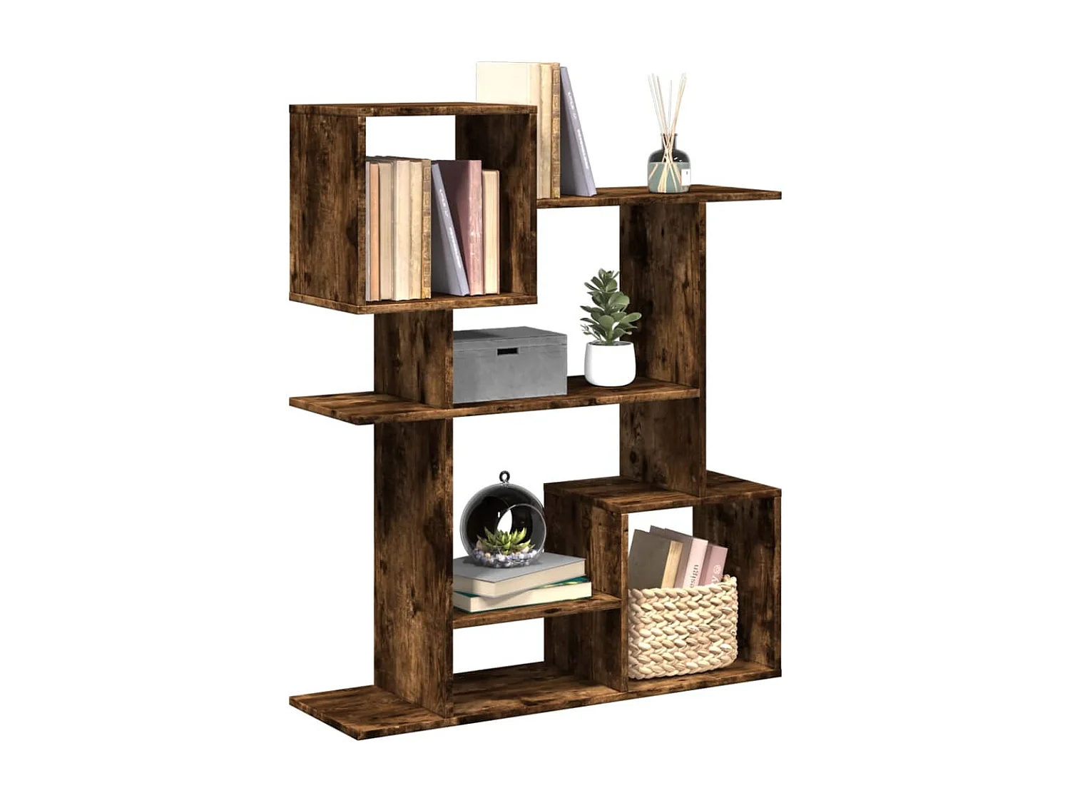 Estante divisória 92x29x112cm derivados madeira carvalho fumado