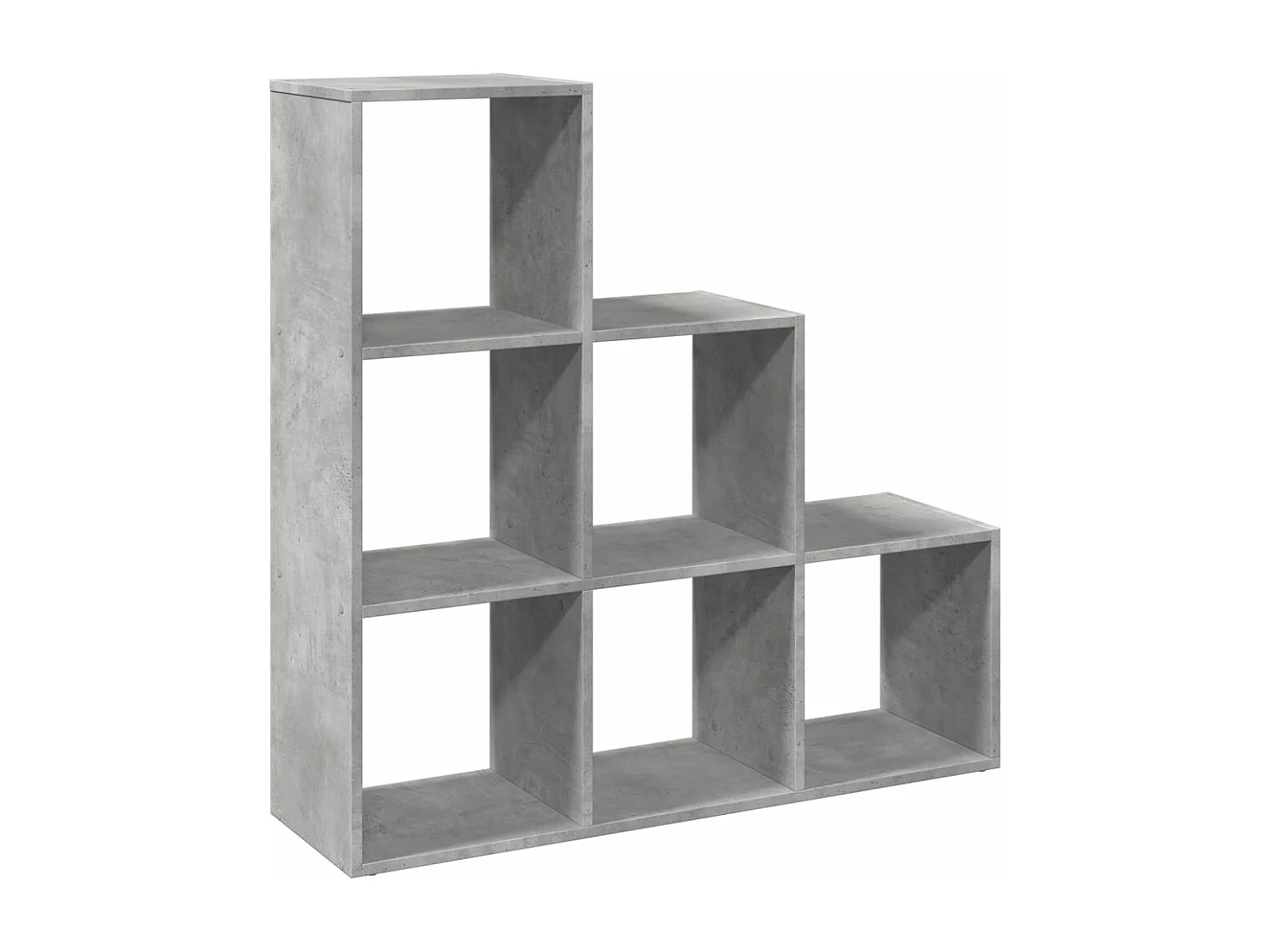 Étagère séparatrice de pièce à 3 niveaux gris béton 99x29x99 cm