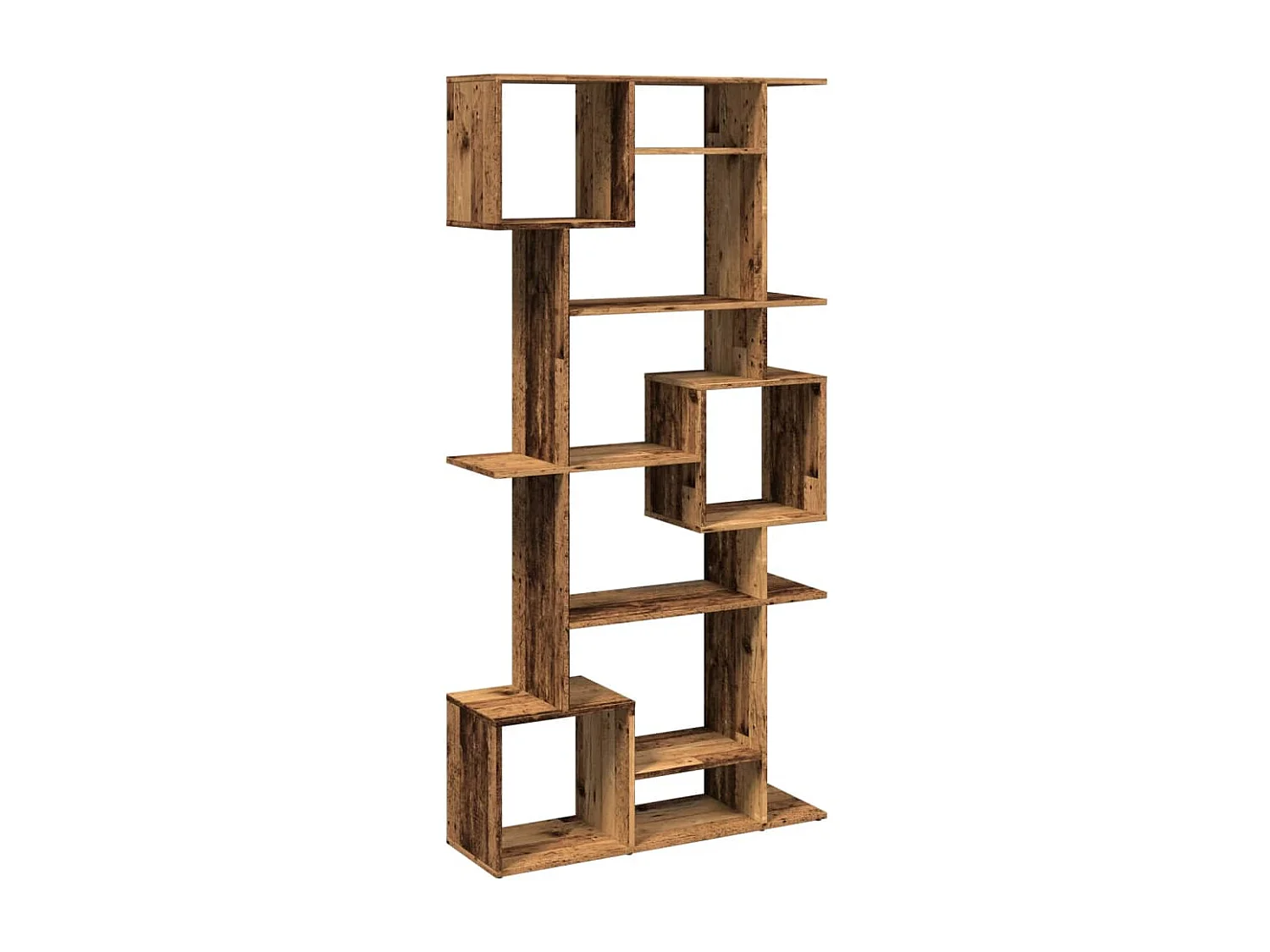 Étagère séparatrice de pièce à 3 niveaux gris béton 99x29x99 cm