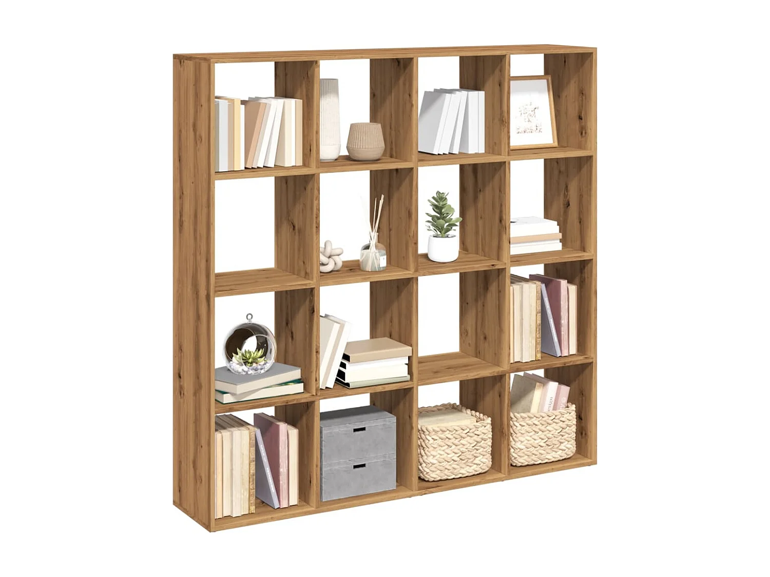 Estantería madera de ingeniería roble artisian 137,5x29x137,5cm