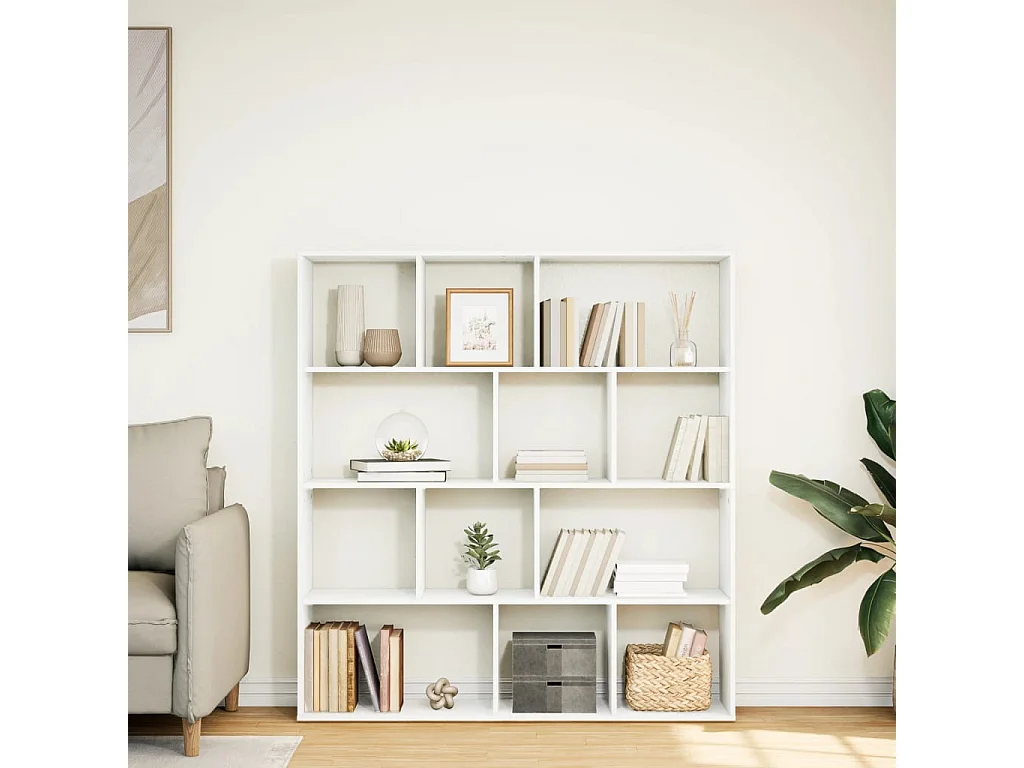 Bibliothèque blanc 132x29x141,5 cm bois d'ingénierie