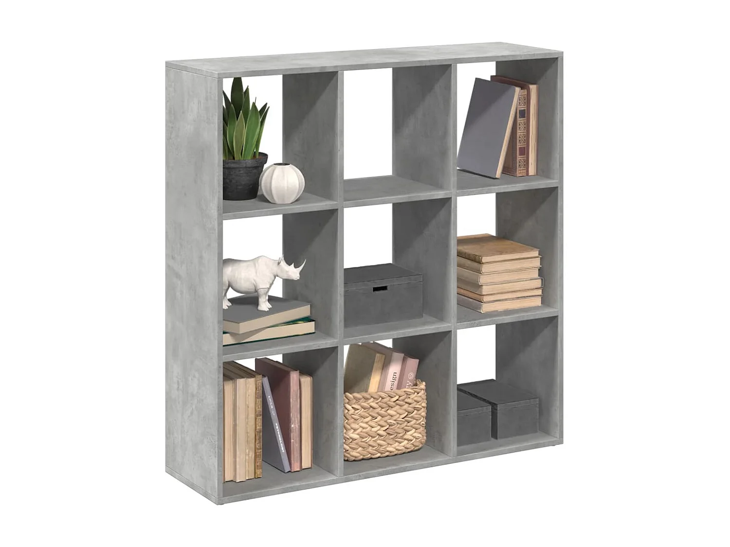 Raumteiler-Bücherregal Betongrau 102x29x103,5 cm Holzwerkstoff