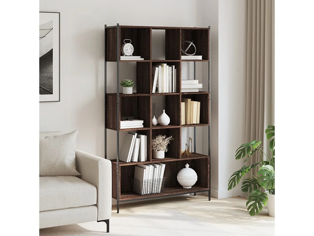 Bibliothèque chêne marron 102x28x172 cm bois d'ingénierie