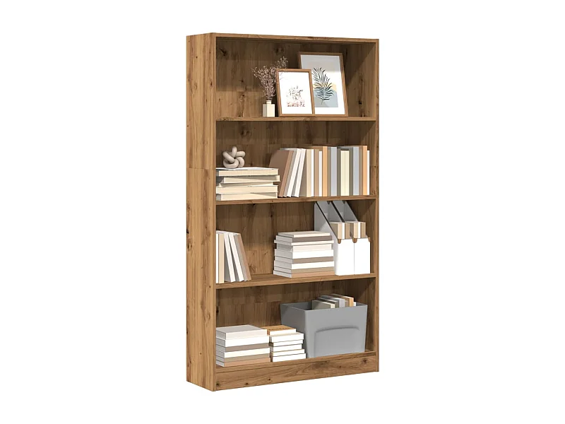 Bibliothèque chêne artisanal 80x24x143 cm bois d'ingénierie