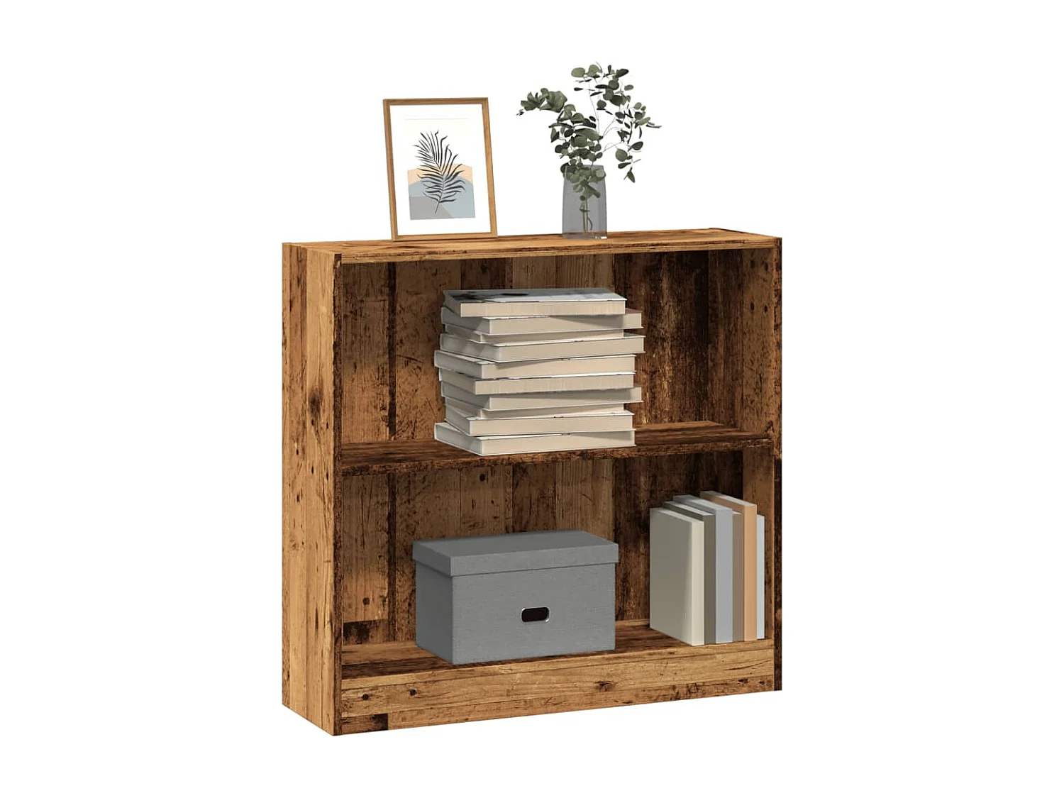 Libreria Legno Antico 80x24x76 cm in Legno Multistrato