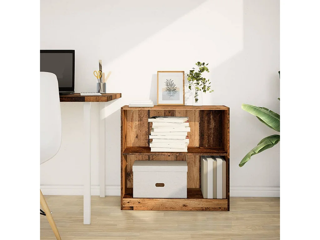 Bibliothèque vieux bois 80x24x76 cm bois d'ingénierie