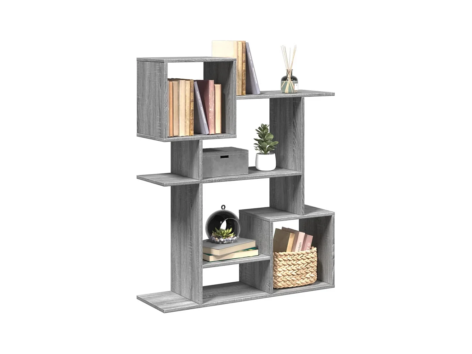 Libreria Divisorio Grigio Sonoma 92x29x112 cm in Truciolato