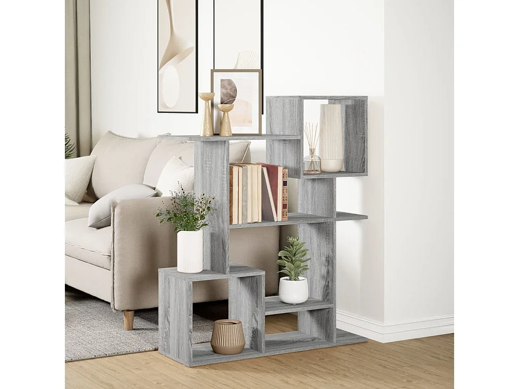 Étagère séparatrice de pièce sonoma gris 92x29x112 cm
