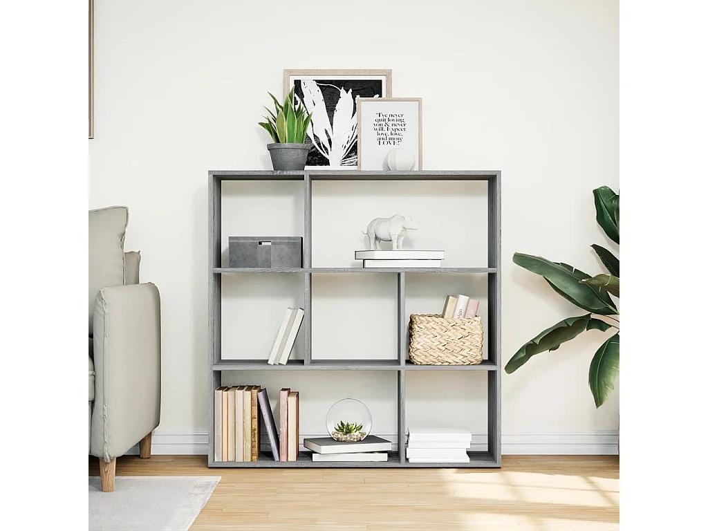 Libreria Divisorio Grigio Sonoma 102x29x103,5 cm in Truciolato