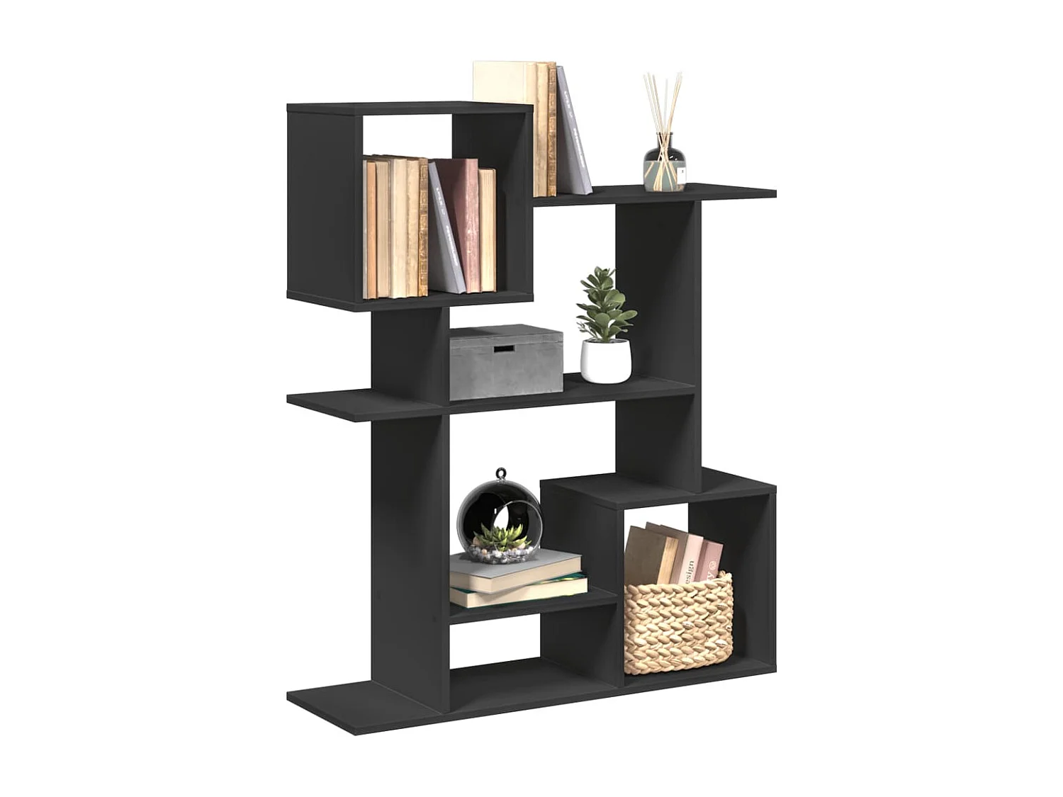 Estante divisória 92x29x112 cm derivados de madeira preto