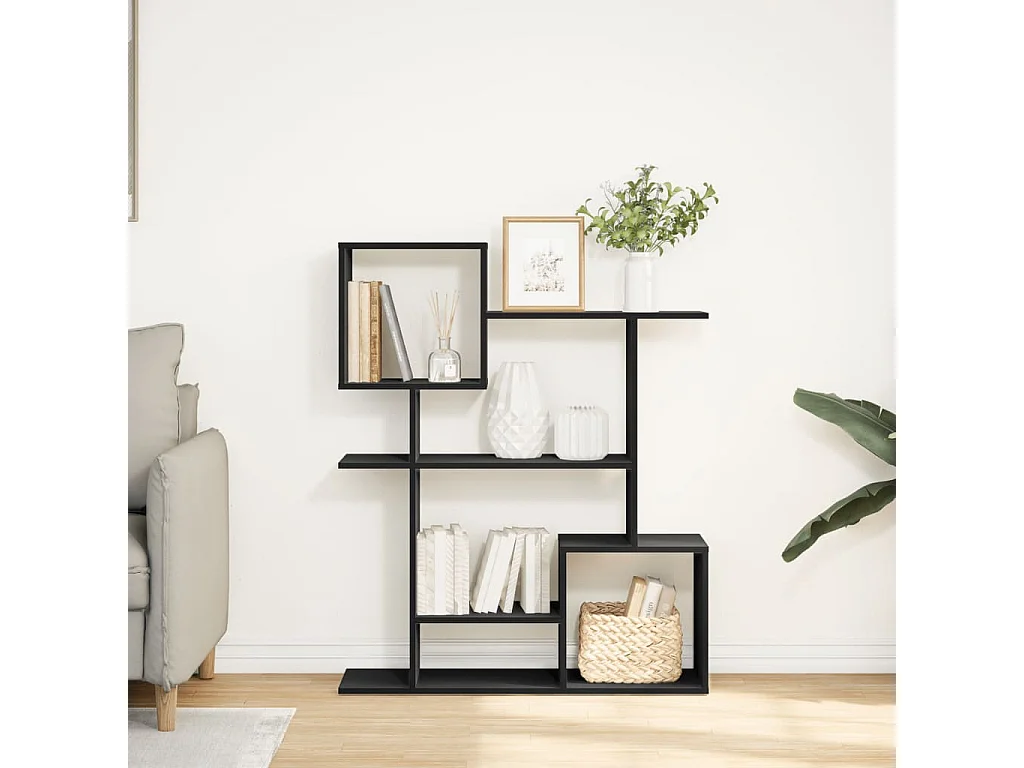 Estante divisória 92x29x112 cm derivados de madeira preto