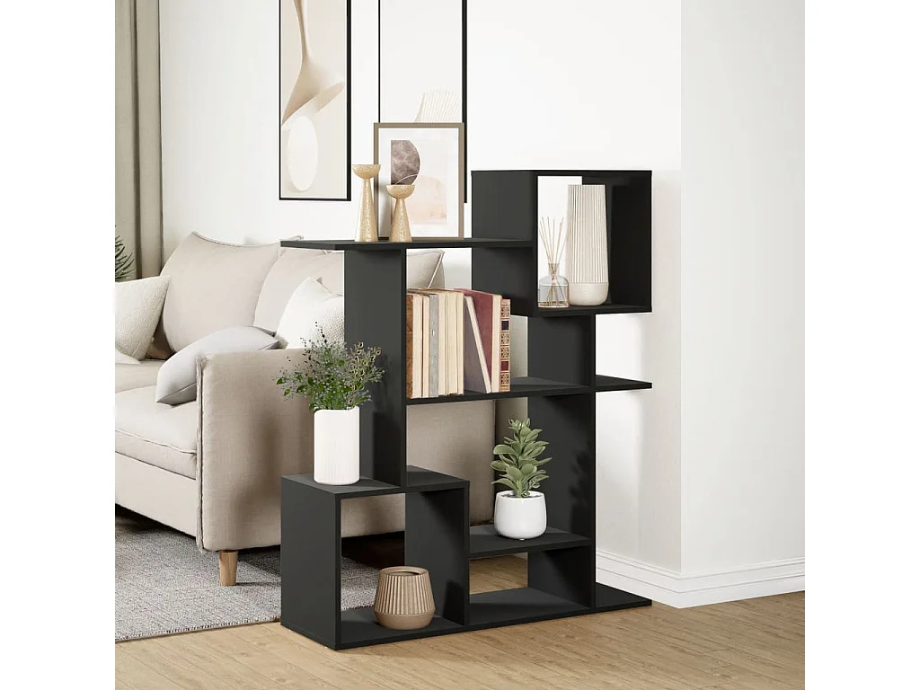 Estante divisória 92x29x112 cm derivados de madeira preto