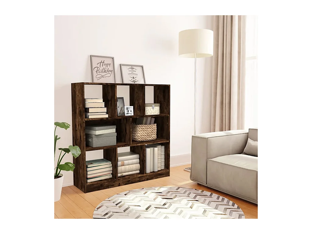 Libreria Rovere Fumo 97,5x29,5x100 cm in Legno Multistrato