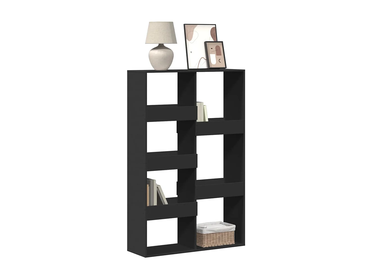 Estantería de madera de ingeniería negra 100x33x155,5 cm