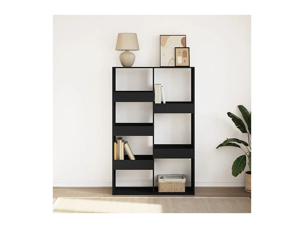 Boekenkast 100x33x155,5 cm bewerkt hout zwart